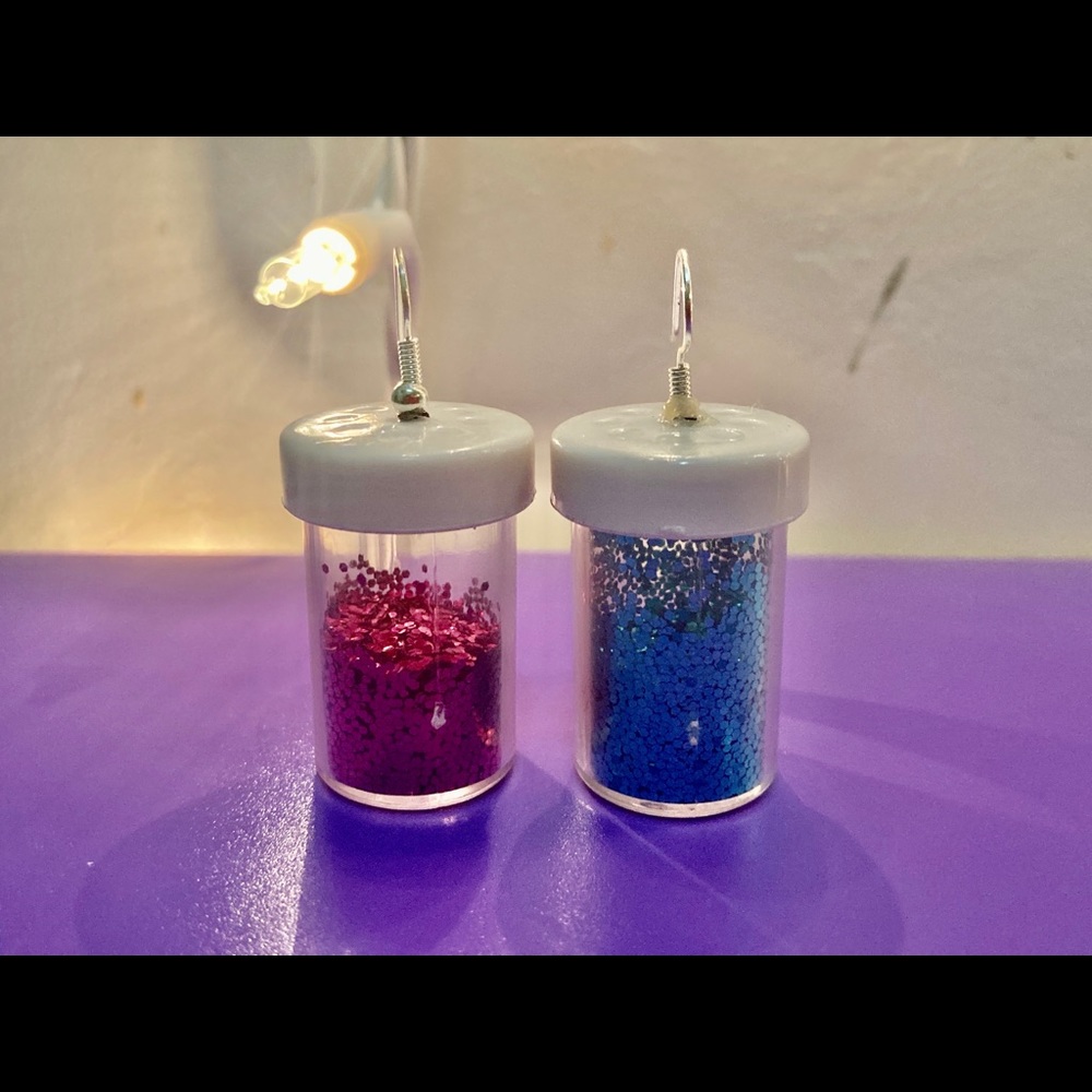 Glitter bottle earrings